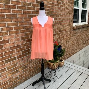 New Medium Orange Tank Top Black Rainn Blouse